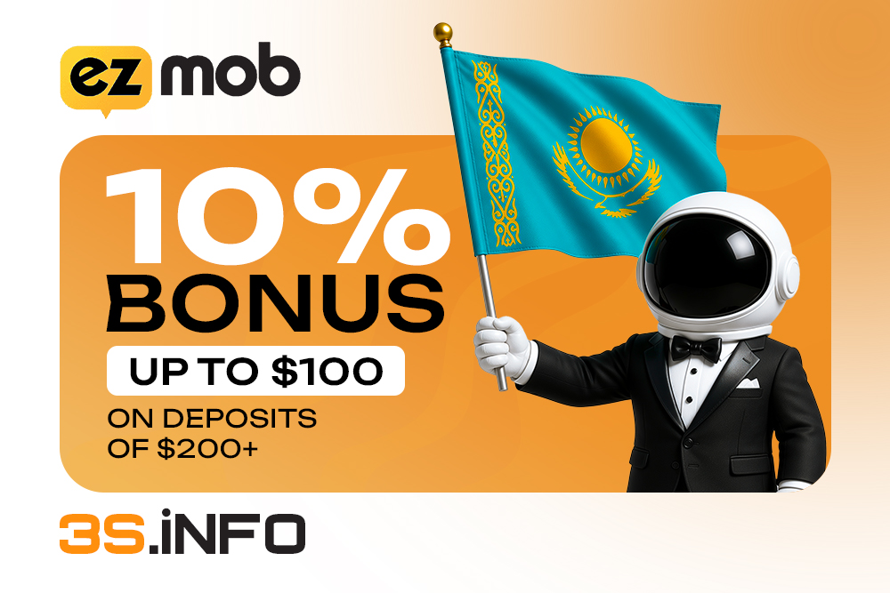 EZmob promo code 3SKAZ with 10% bonus up to $100