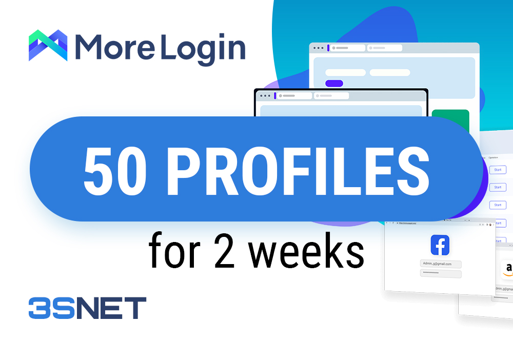 Look for a promo code for a discount in MoreLogin on 3SNET!
