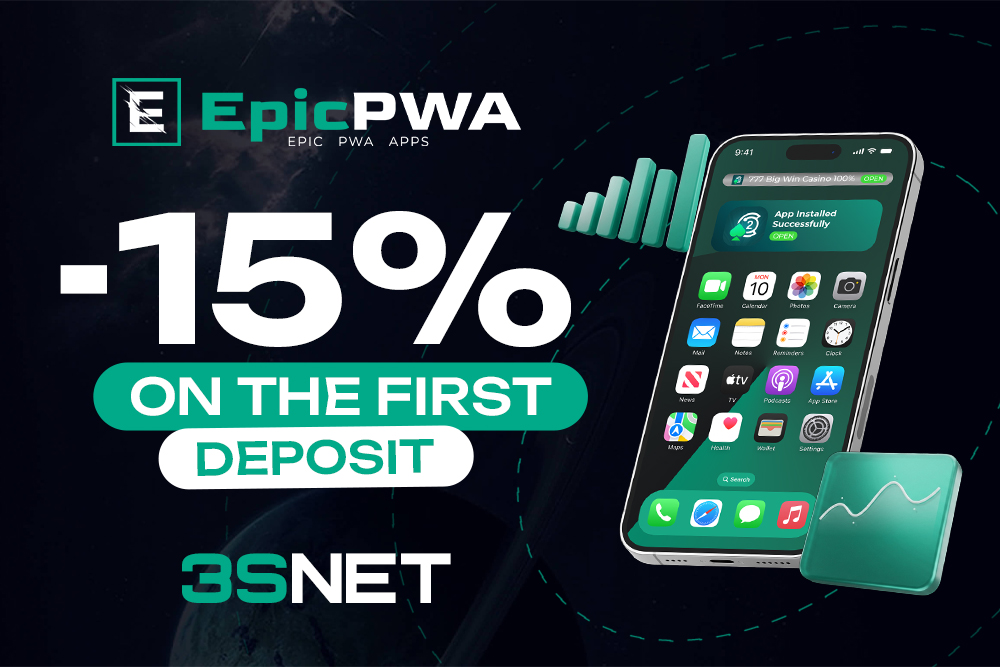 Use the EpicPWA promo code and get a 15% discount on your deposit amount!
