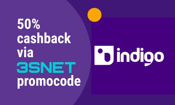 Промокод на скидку в Indigo ищите на 3SNET!